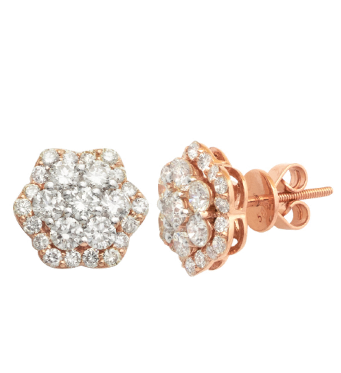 2CT Flower set Earrings