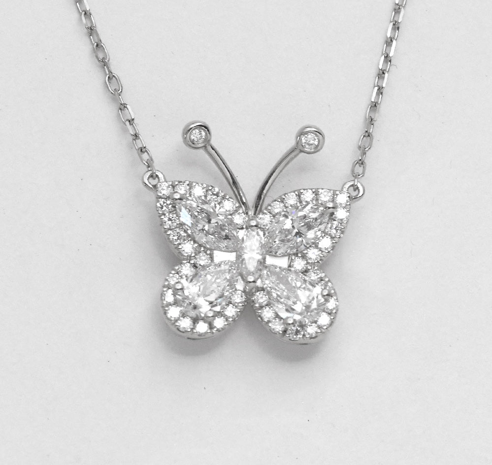 0.75CT MARQUIS & PEAR
DIAMOND Butterfly Necklace