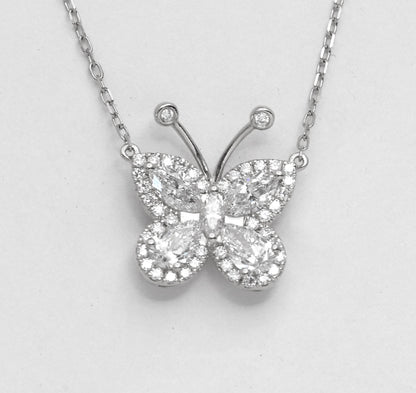 0.75CT MARQUIS & PEAR
DIAMOND Butterfly Necklace