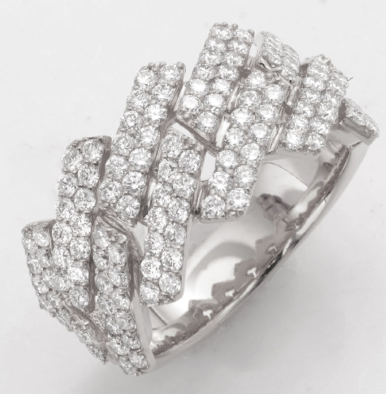 2.45 CT Square Link Cuban Ring