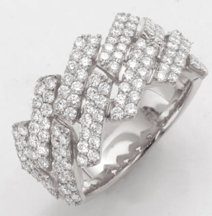 2.45 CT Square Link Cuban Ring