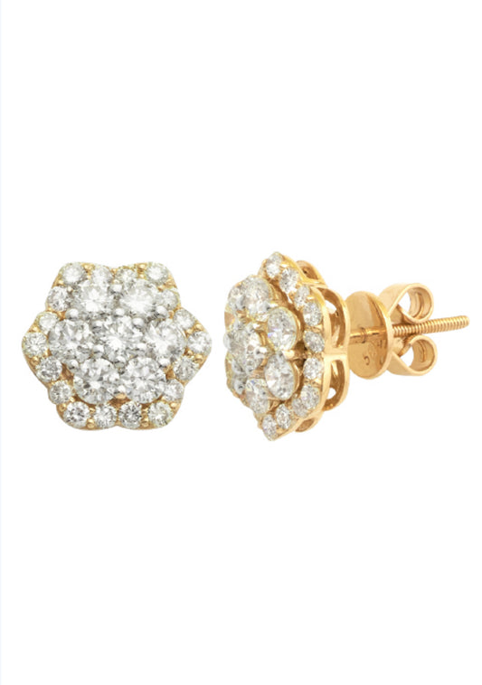 2CT Flower set Earrings