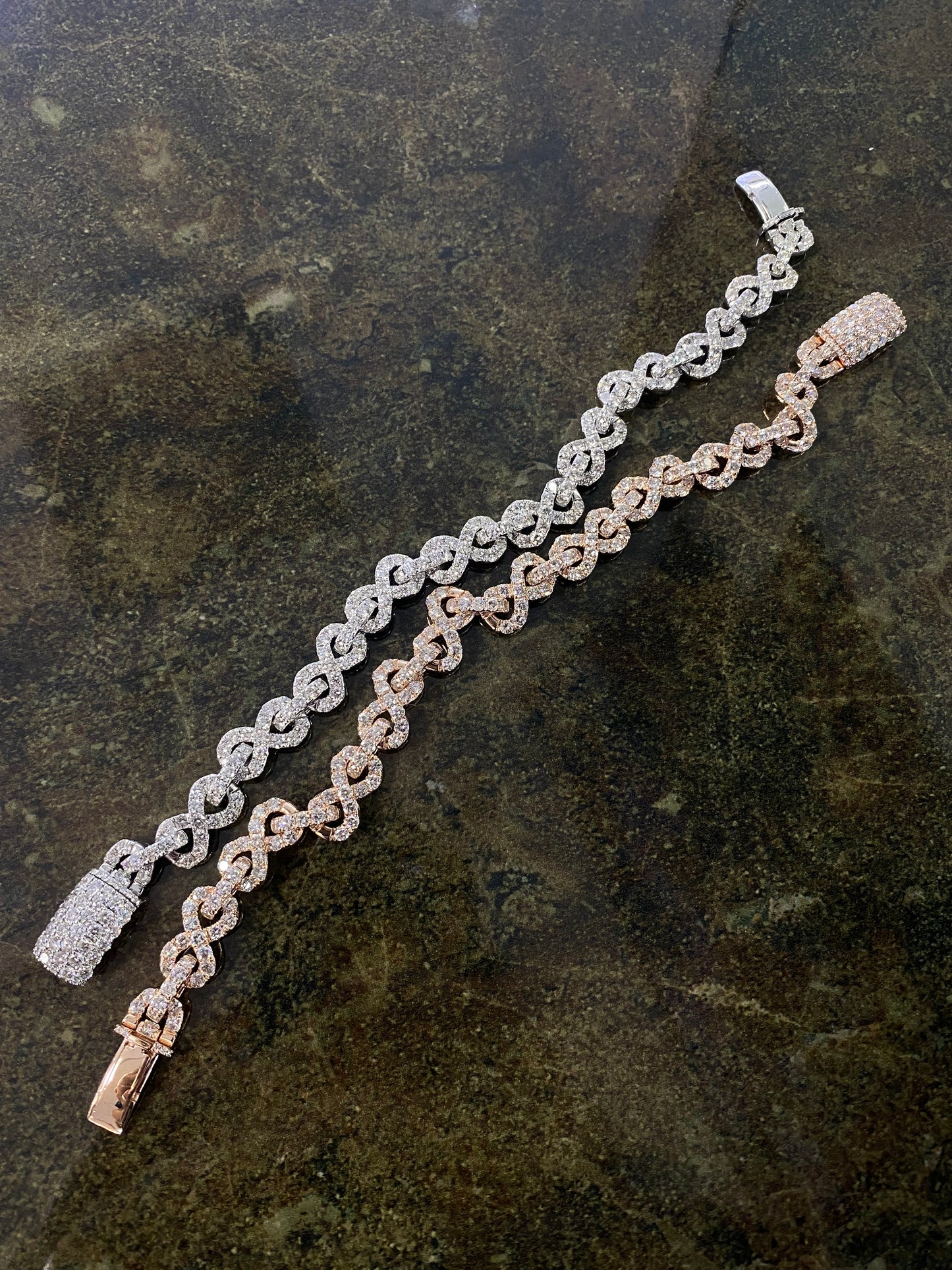 12.25CTW DIAMOND INFINITY ROLO LINK BRACELET