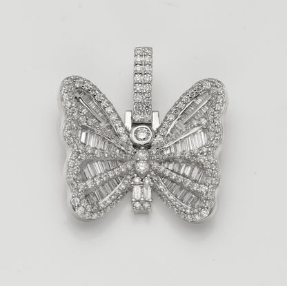 2.3CT Baguette Diamond Butterfly Pendent