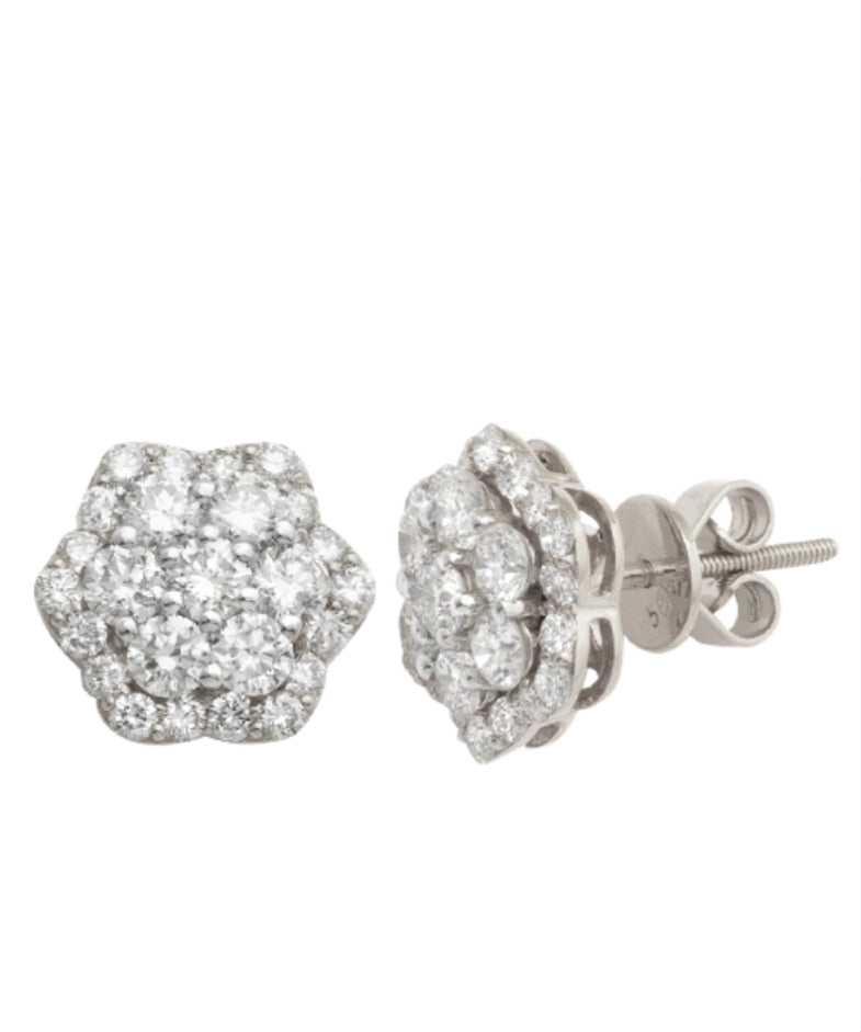 2CT Flower set Earrings