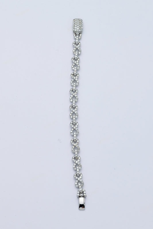 12.25CTW DIAMOND INFINITY ROLO LINK BRACELET