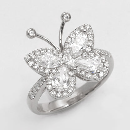 Marquise & Pear Diamond Butterfly Ring