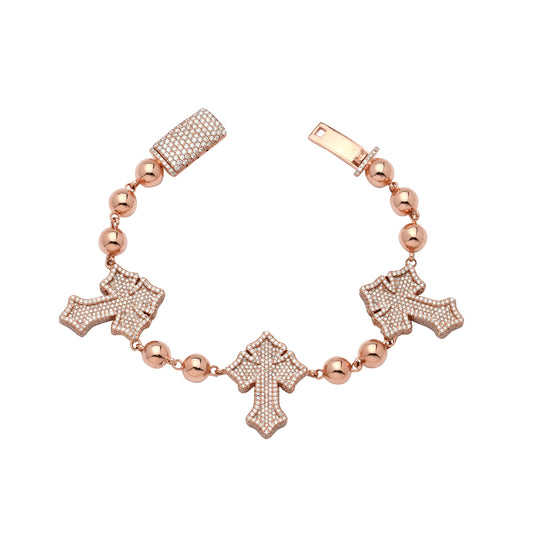 Diamond Cross Ball Bracelet