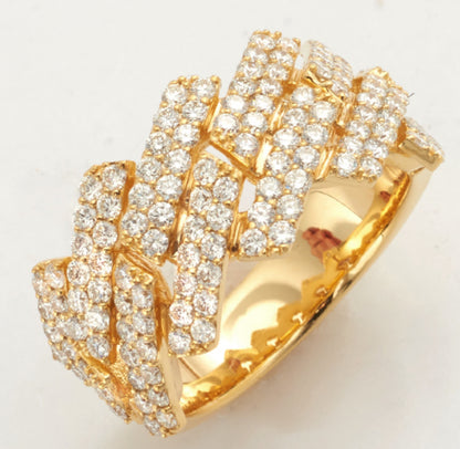 2.45 CT Square Link Cuban Ring