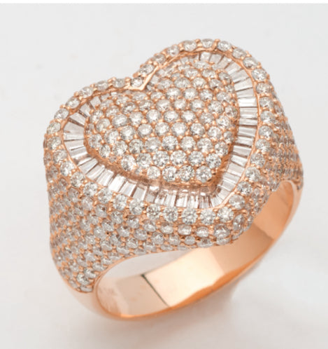 DIAMOND PUFFED HEART RING