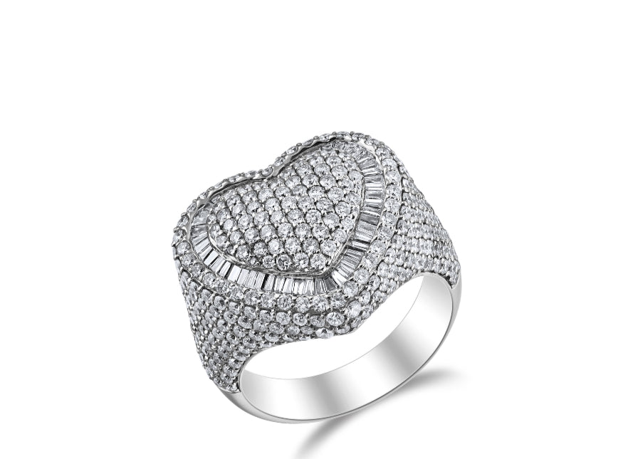 DIAMOND PUFFED HEART RING