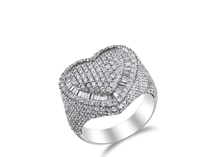 DIAMOND PUFFED HEART RING