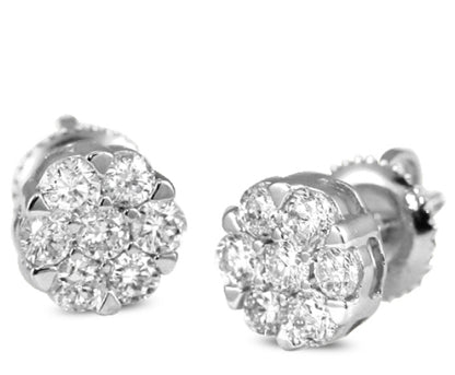 DIAMOND V-PRONG FLOWER EARRINGS