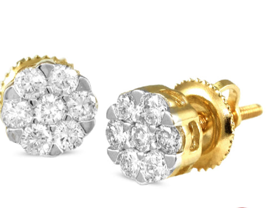 DIAMOND V-PRONG FLOWER EARRINGS