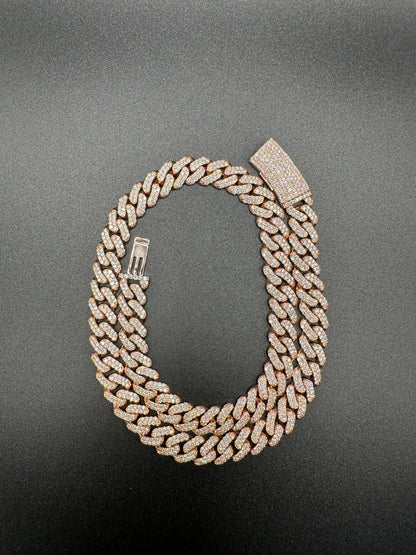 12MM Rose Gold Diamond Miami Cuban Link