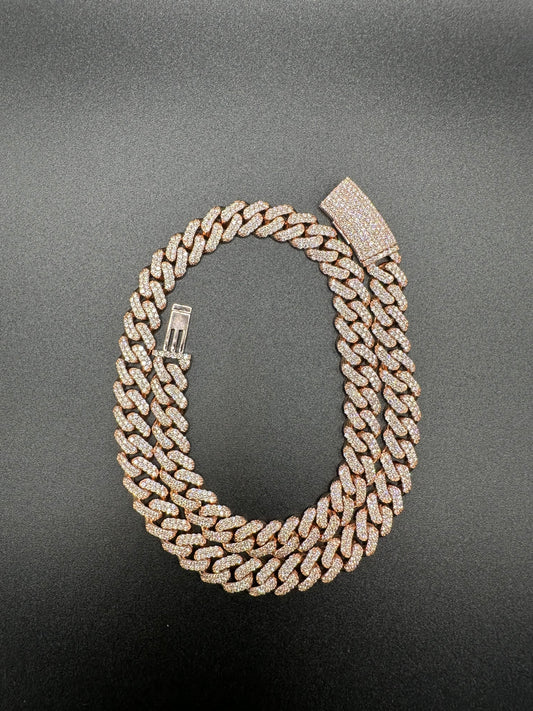 12MM Rose Gold Diamond Miami Cuban Link