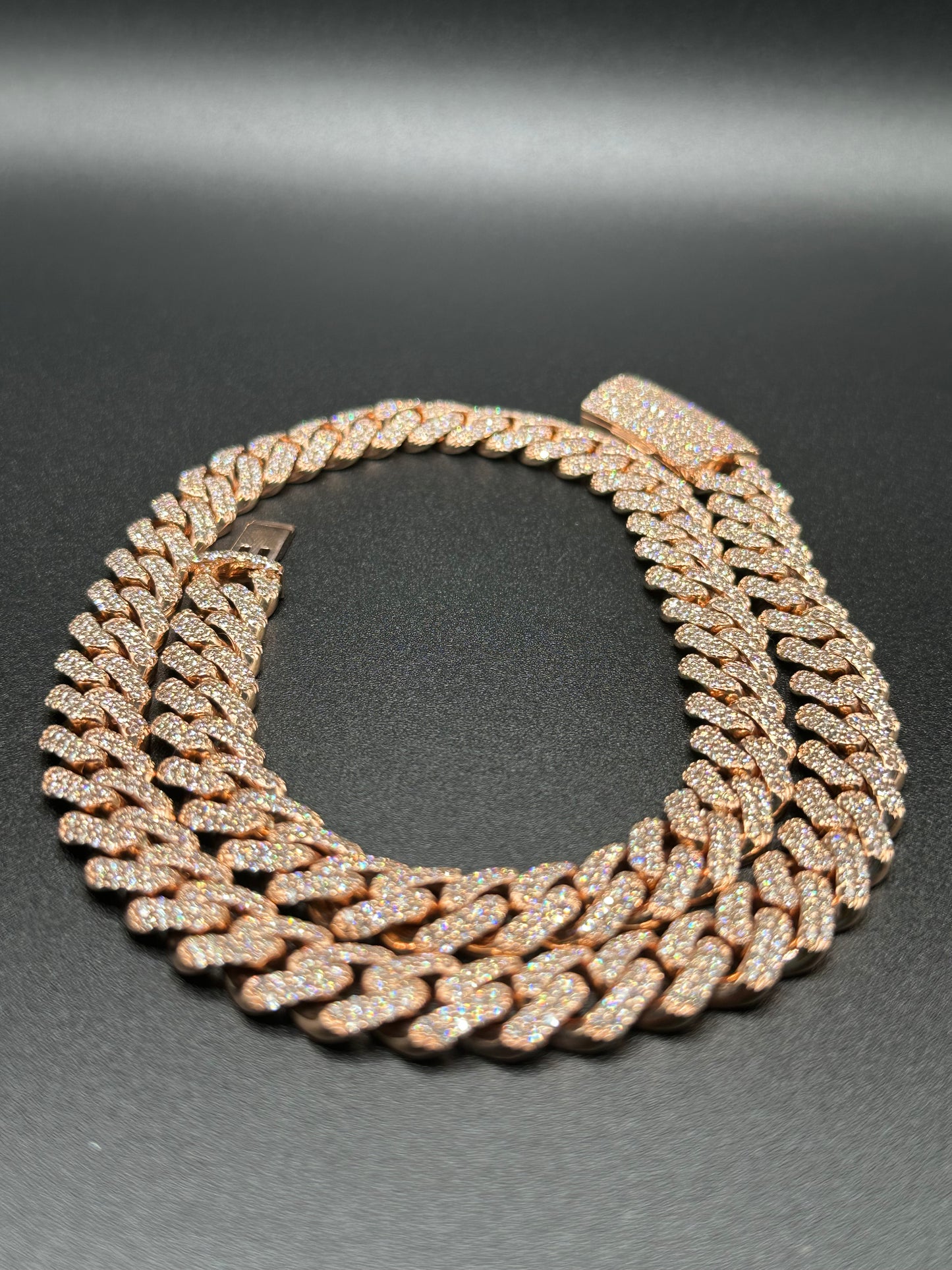 12MM Rose Gold Diamond Miami Cuban Link