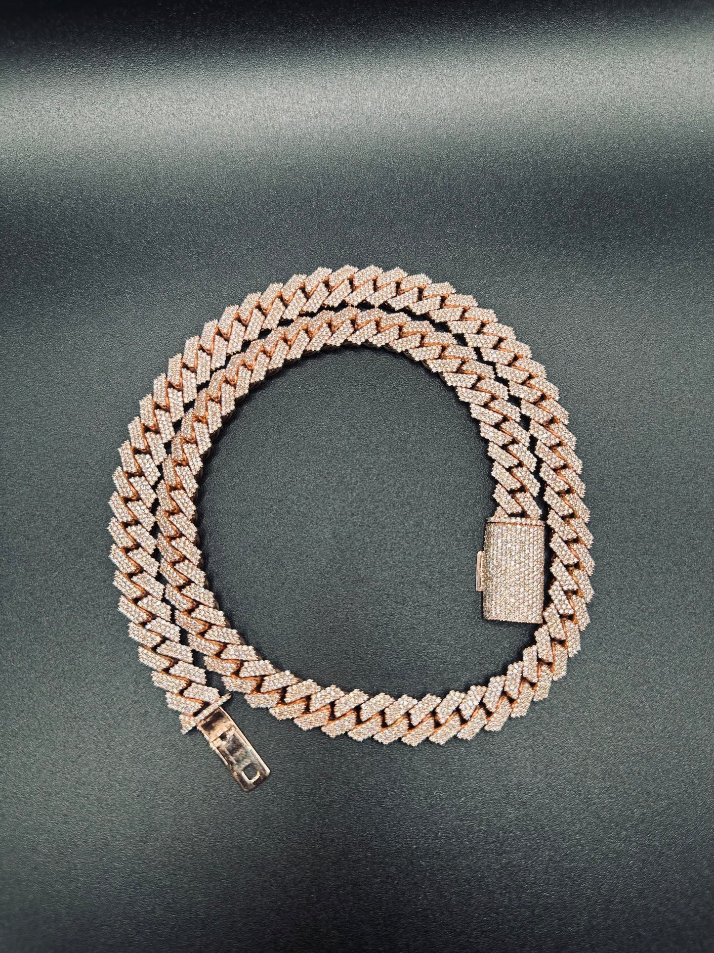 12MM Rose Gold Prong Set Miami Cuban Link