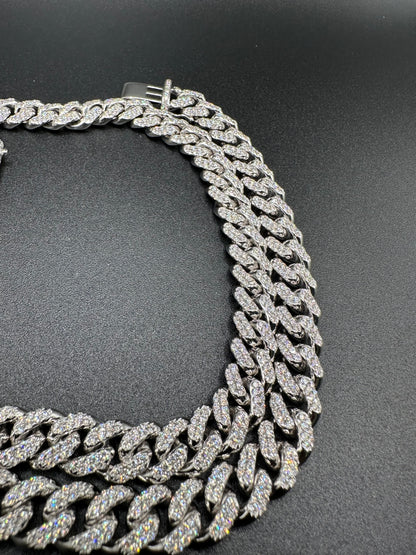 10MM White Gold Diamond Miami Cuban Link