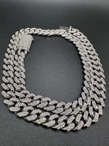 10MM White Gold Diamond Miami Cuban Link